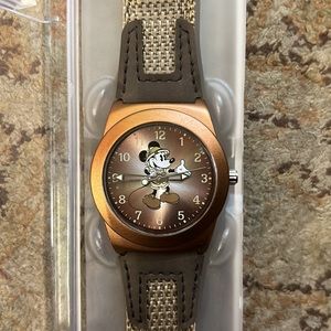Men’s Disney Time Works Military Mickey Mouse Watch NWT